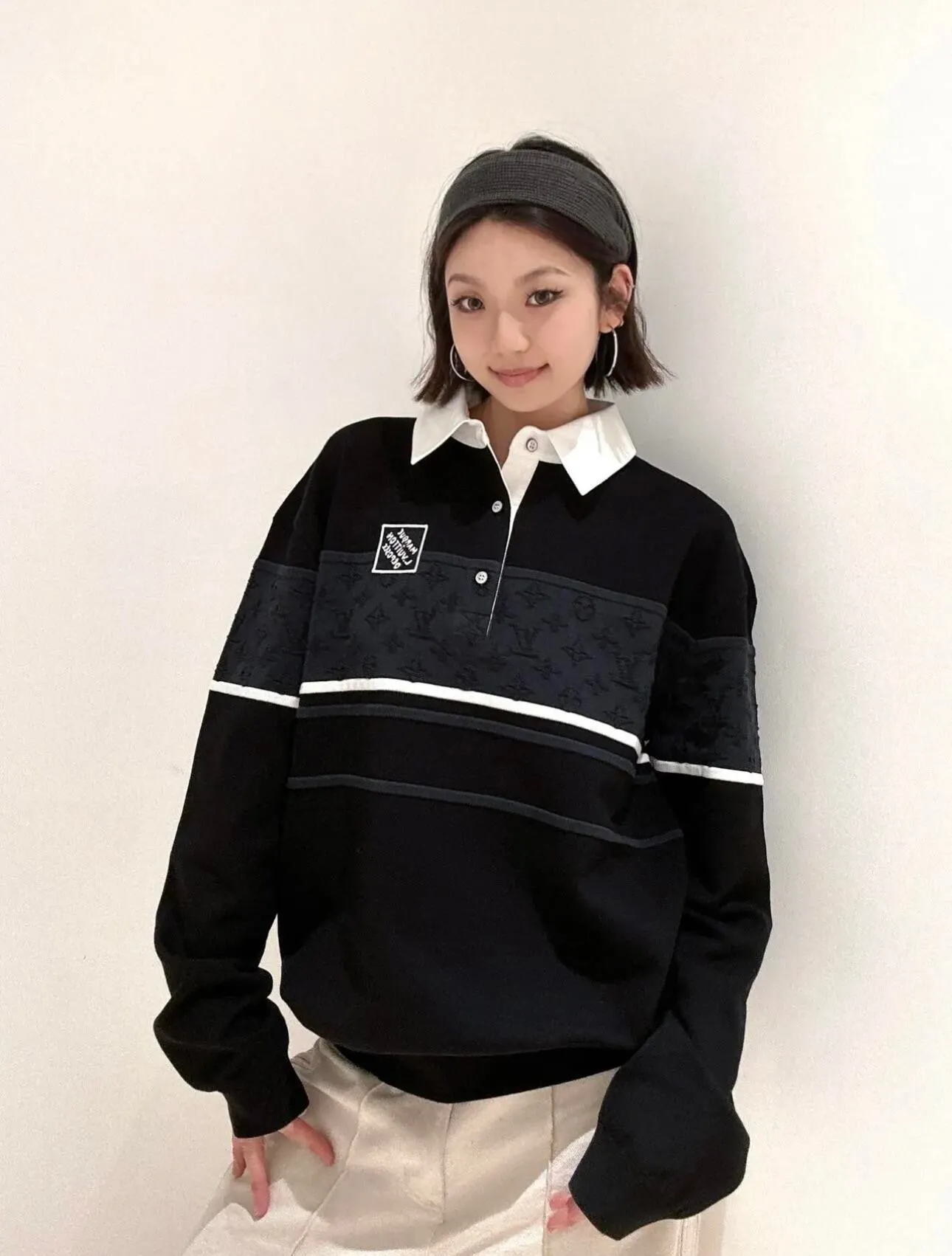 Louis Vuitton 25Fw jacquard jacquard lapel sweater